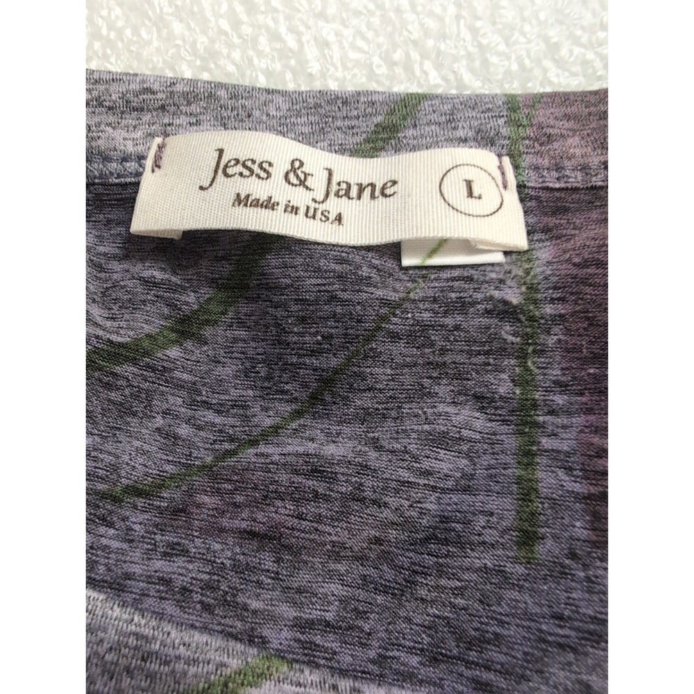 Jess & Jane Geometric Bling Tunic Top Lagenlook Art Womans L Purple(1677)G - Picture 4 of 5